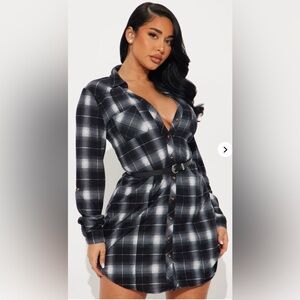Fashion Nova City Girl Belted Mini Dress - Black